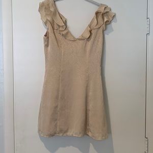 Revolve ruffled champagne dress